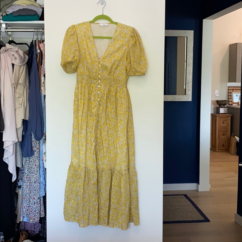 Midi yellow floral dress